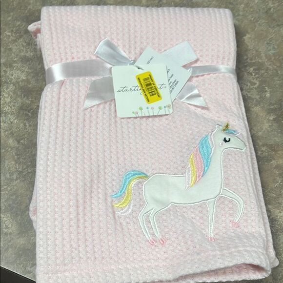 Pink Unicorn Baby Blanket - Picture 1 of 5